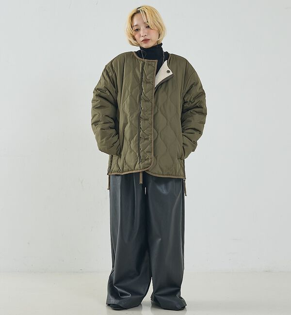 NOMINE「【TAION】ミリタリー リバーシブル クルーネック ダウンジャケット / ブル」|ダウン|