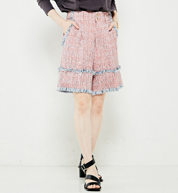 Soffitto「ツィードショー丈パンツ」|その他|レッド系その他