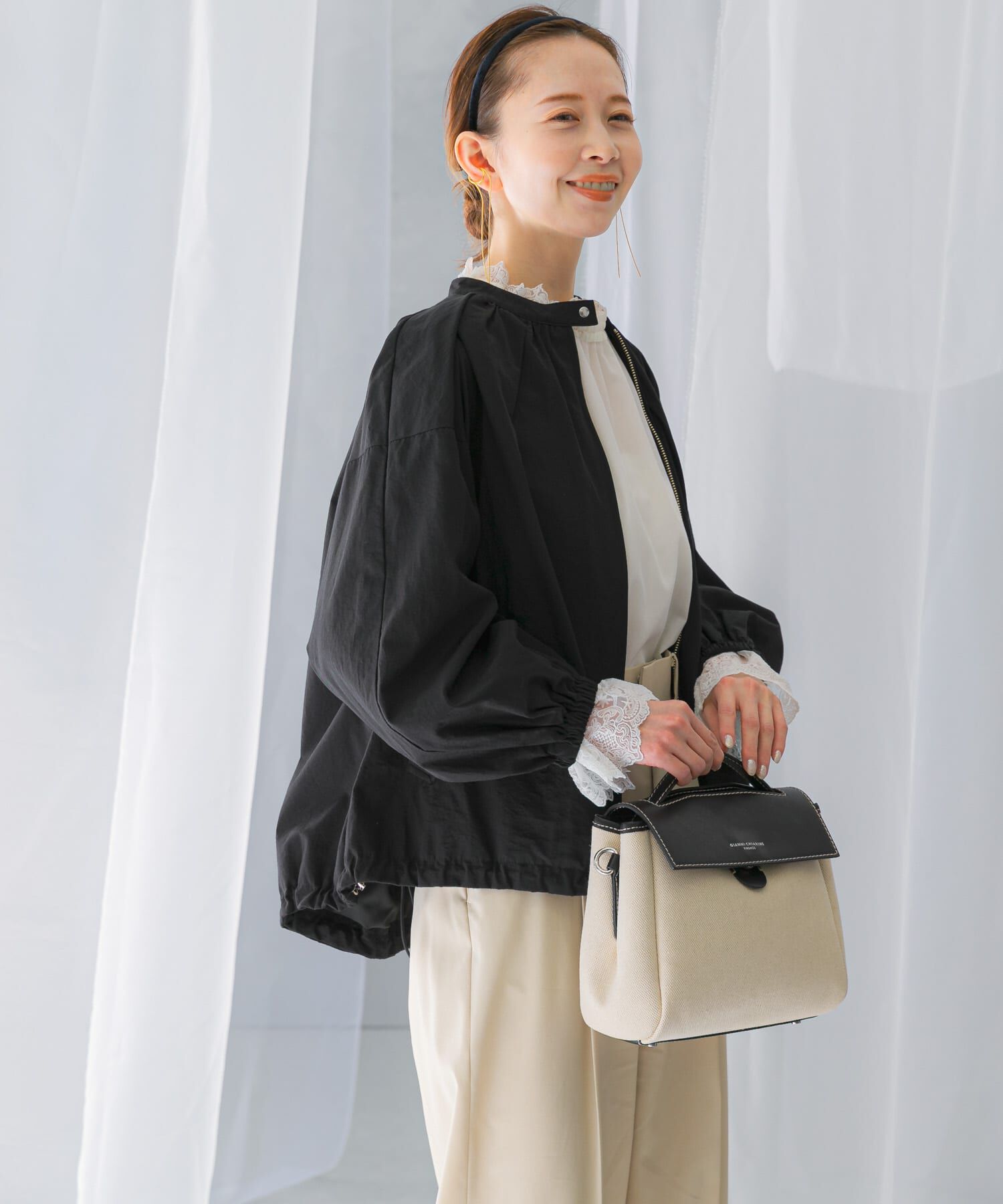 URBAN RESEARCH ROSSO「ギャザーボリュームブルゾン」|ブルゾン・スタジャン|