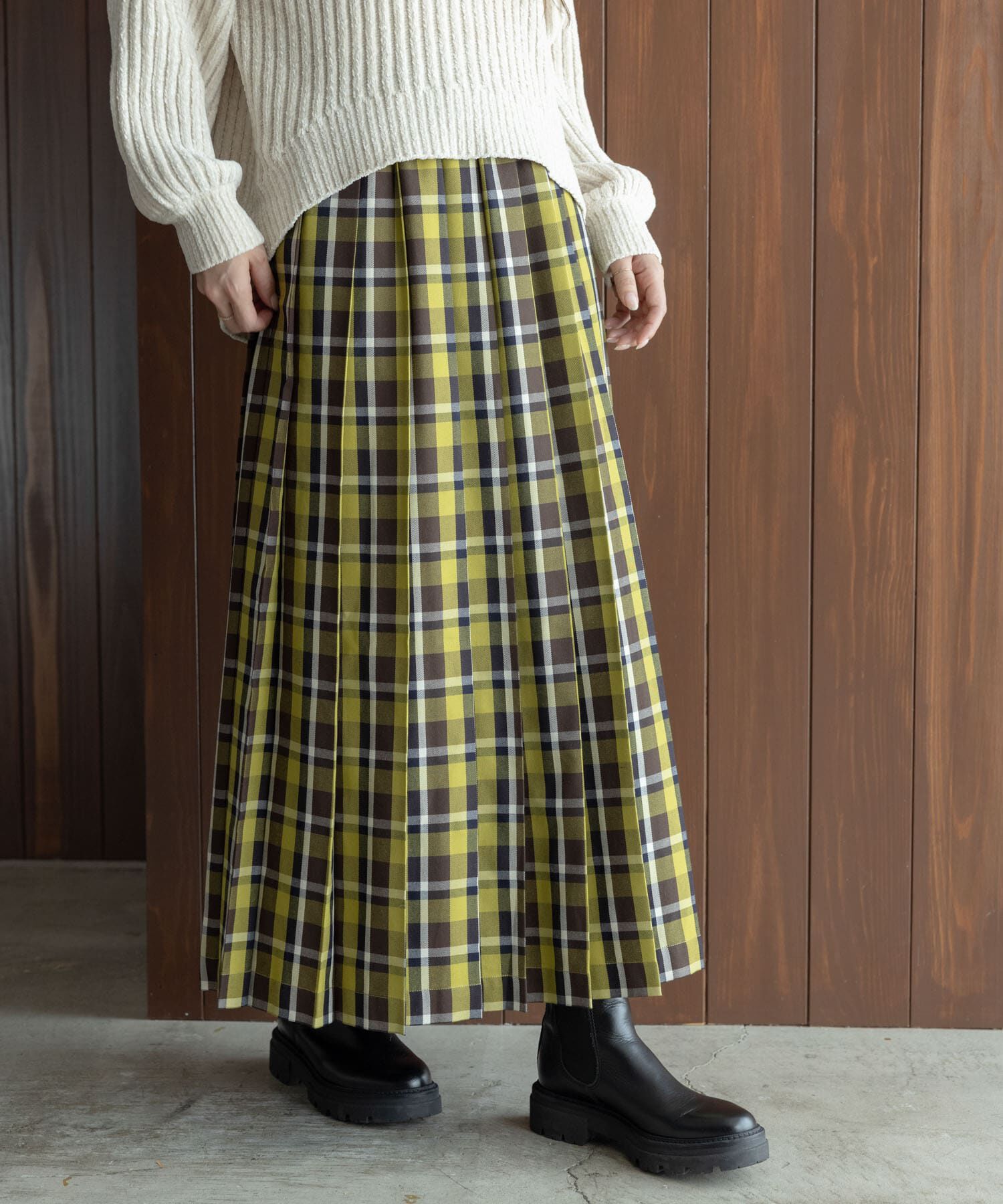 Sonny Label 「チェックプリーツイージースカート」|スカート|グリーン系その他