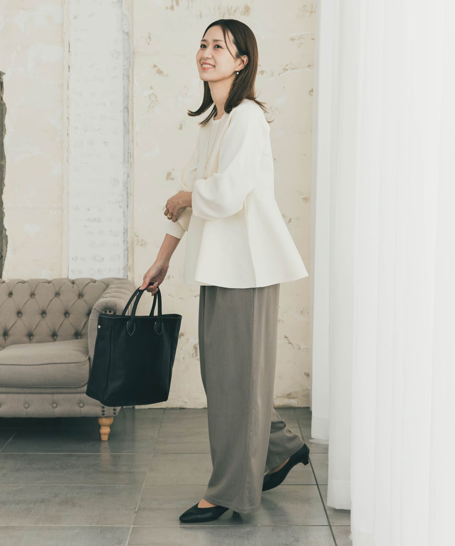 URBAN RESEARCH DOORS「ペプラムKNIT」|ニット・セーター|