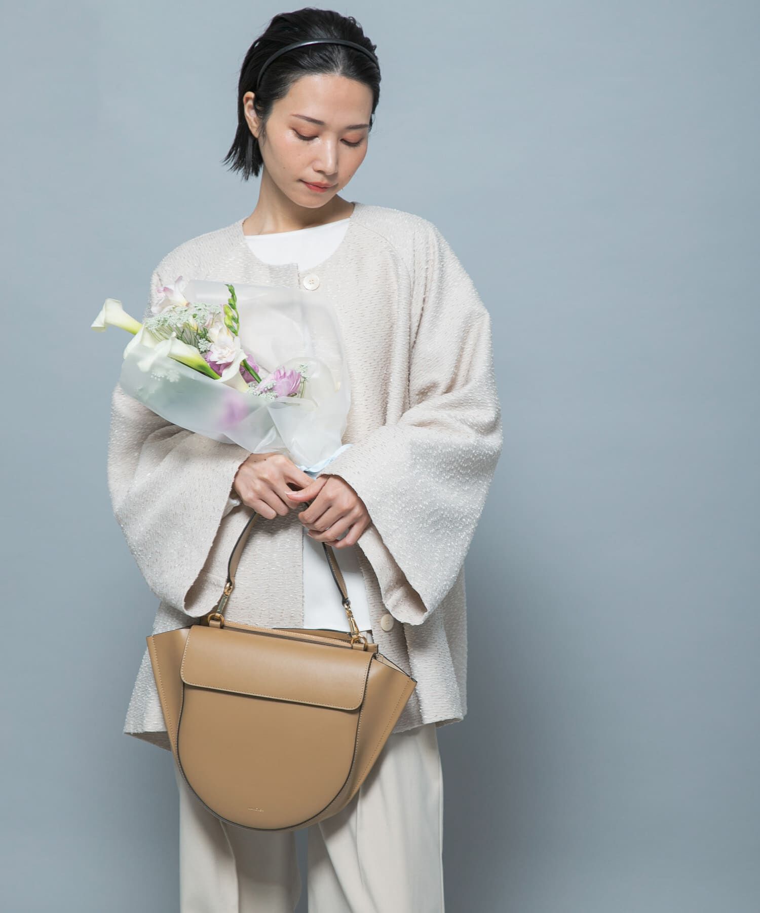 URBAN RESEARCH ROSSO「CHIGNON　ネップツイードコート」|ノーカラーコート|ライトベージュ