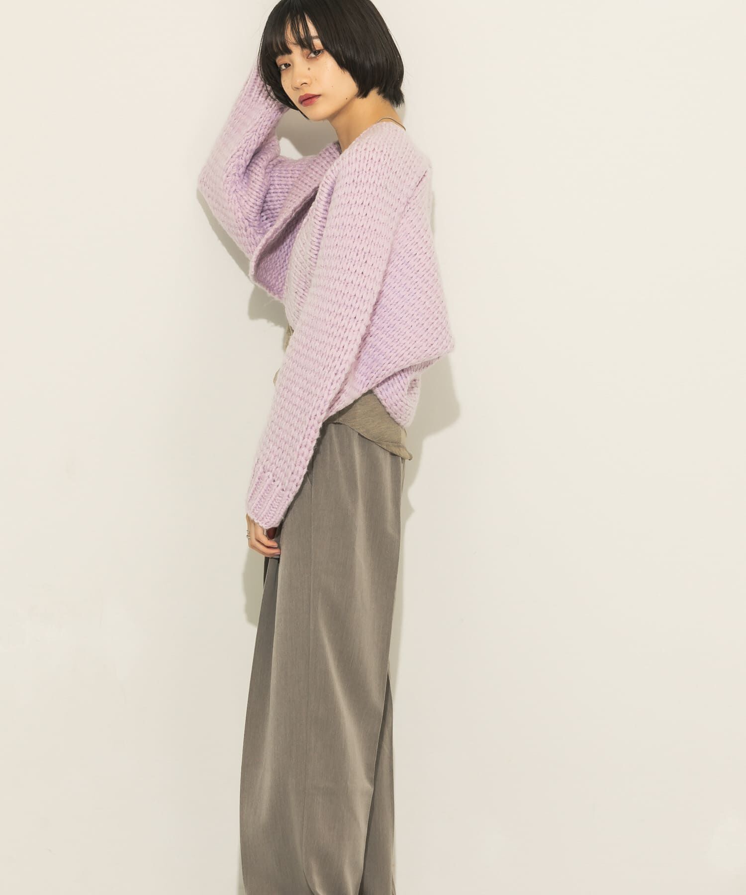  「ローゲージショートニットカーディガン」|カーディガン|