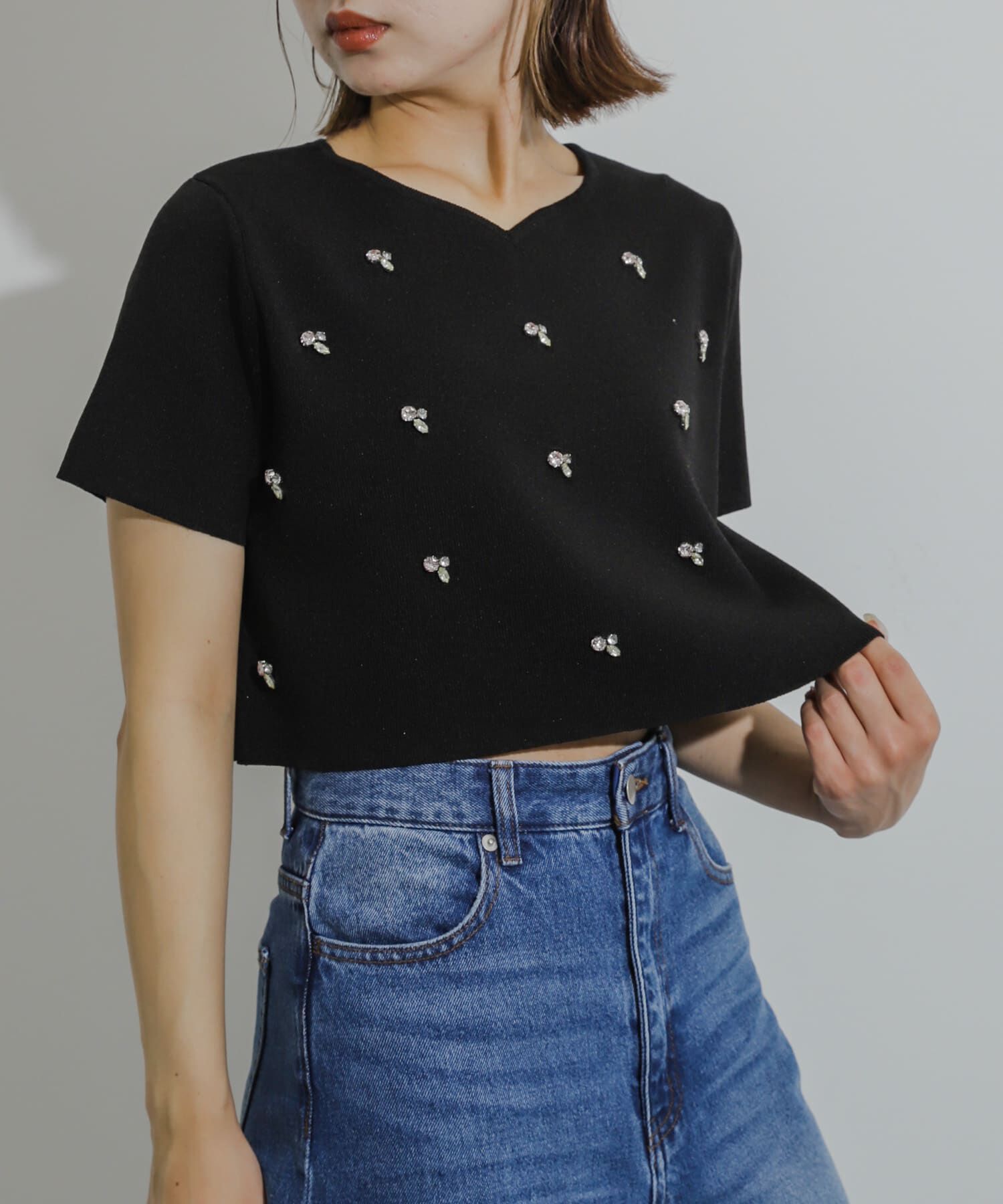 SENSE OF PLACE by URBAN RESEARCH「ハートネックビジューセーター」|ニット・セーター|