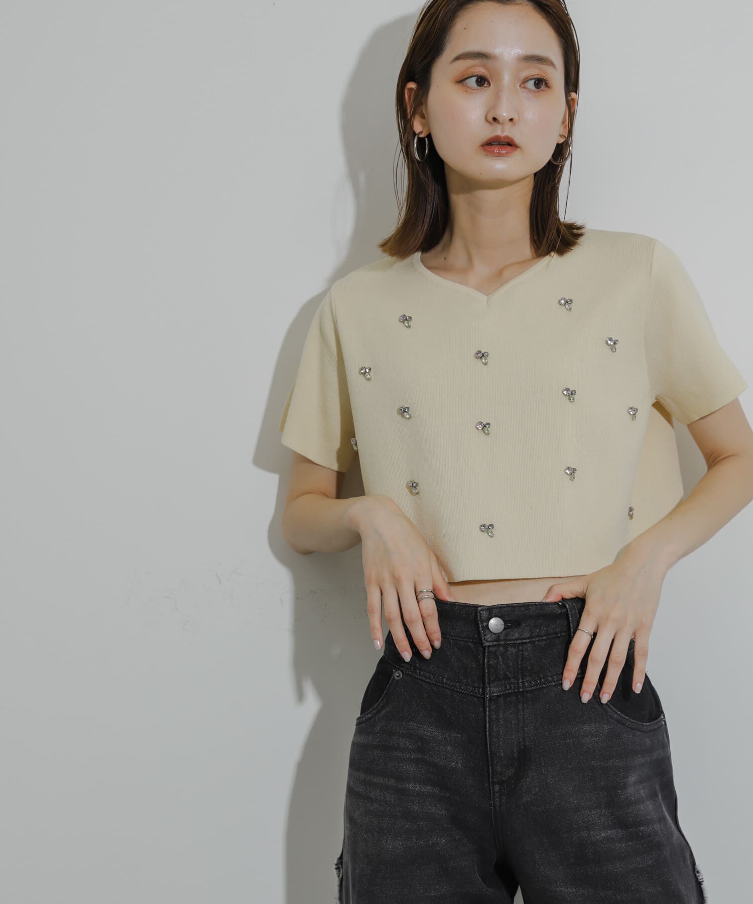 SENSE OF PLACE by URBAN RESEARCH「ハートネックビジューセーター」|ニット・セーター|