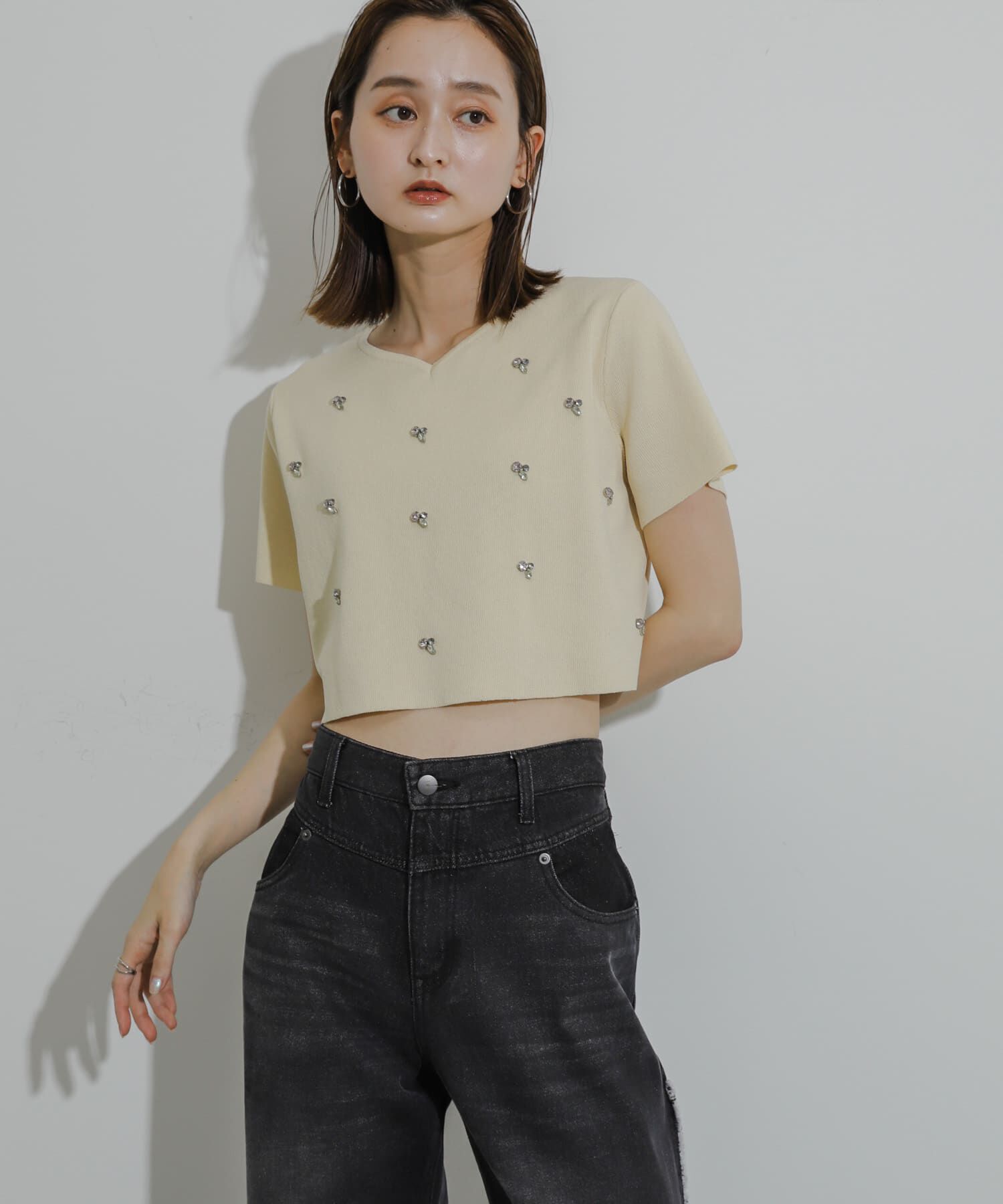 SENSE OF PLACE by URBAN RESEARCH「ハートネックビジューセーター」|ニット・セーター|