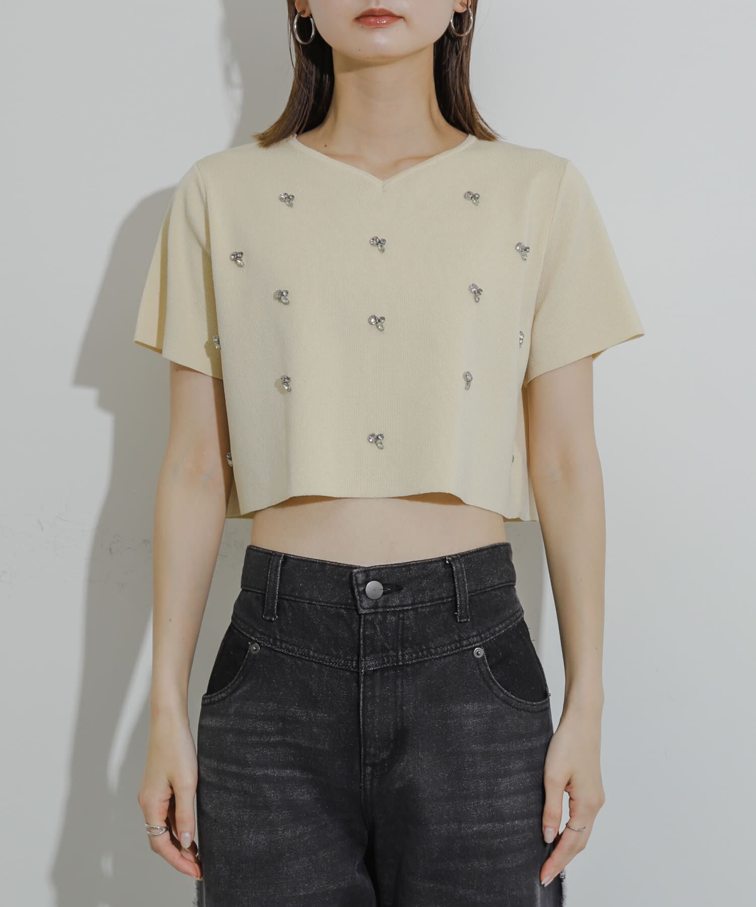 SENSE OF PLACE by URBAN RESEARCH「ハートネックビジューセーター」|ニット・セーター|