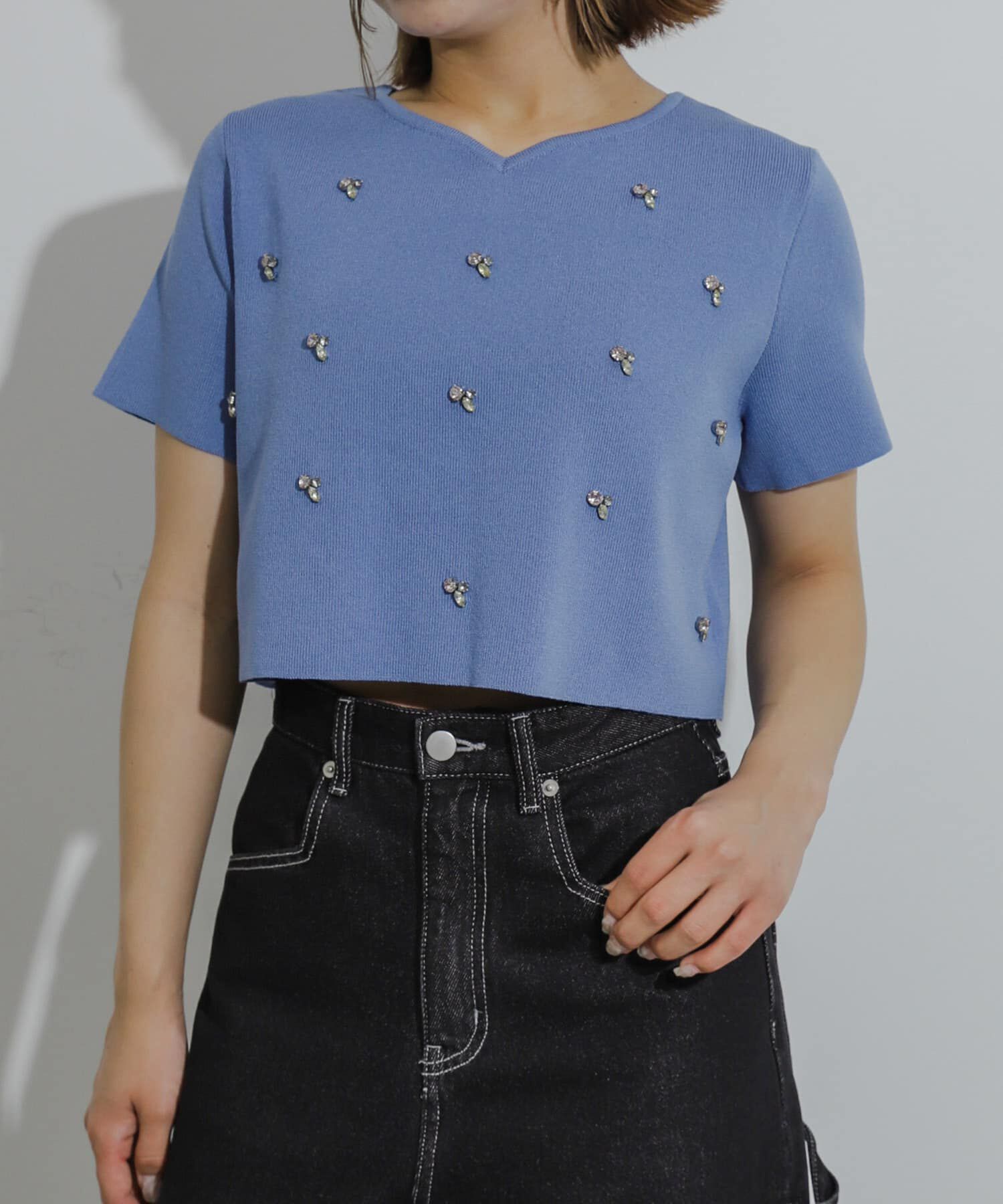 SENSE OF PLACE by URBAN RESEARCH「ハートネックビジューセーター」|ニット・セーター|