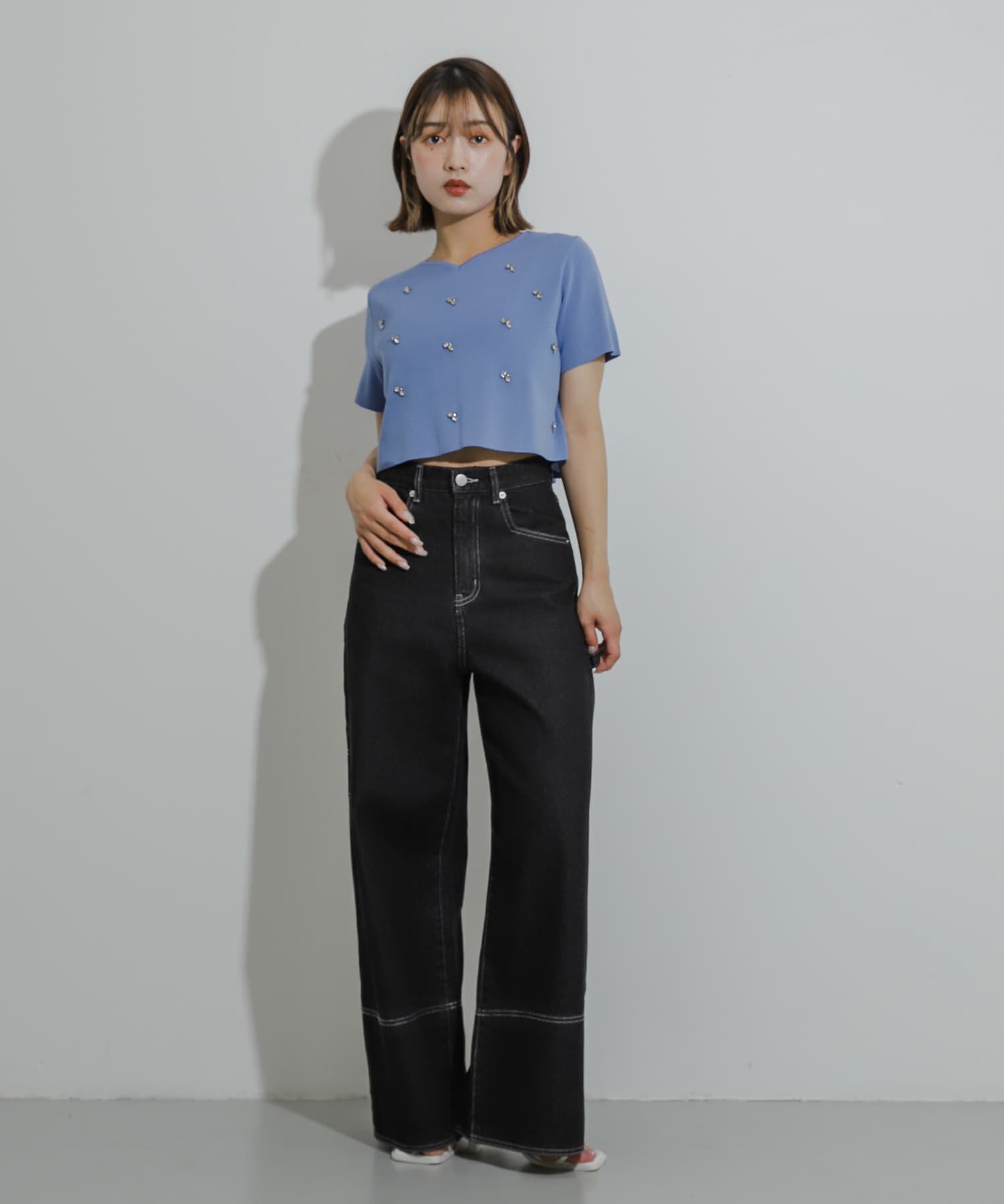 SENSE OF PLACE by URBAN RESEARCH「ハートネックビジューセーター」|ニット・セーター|