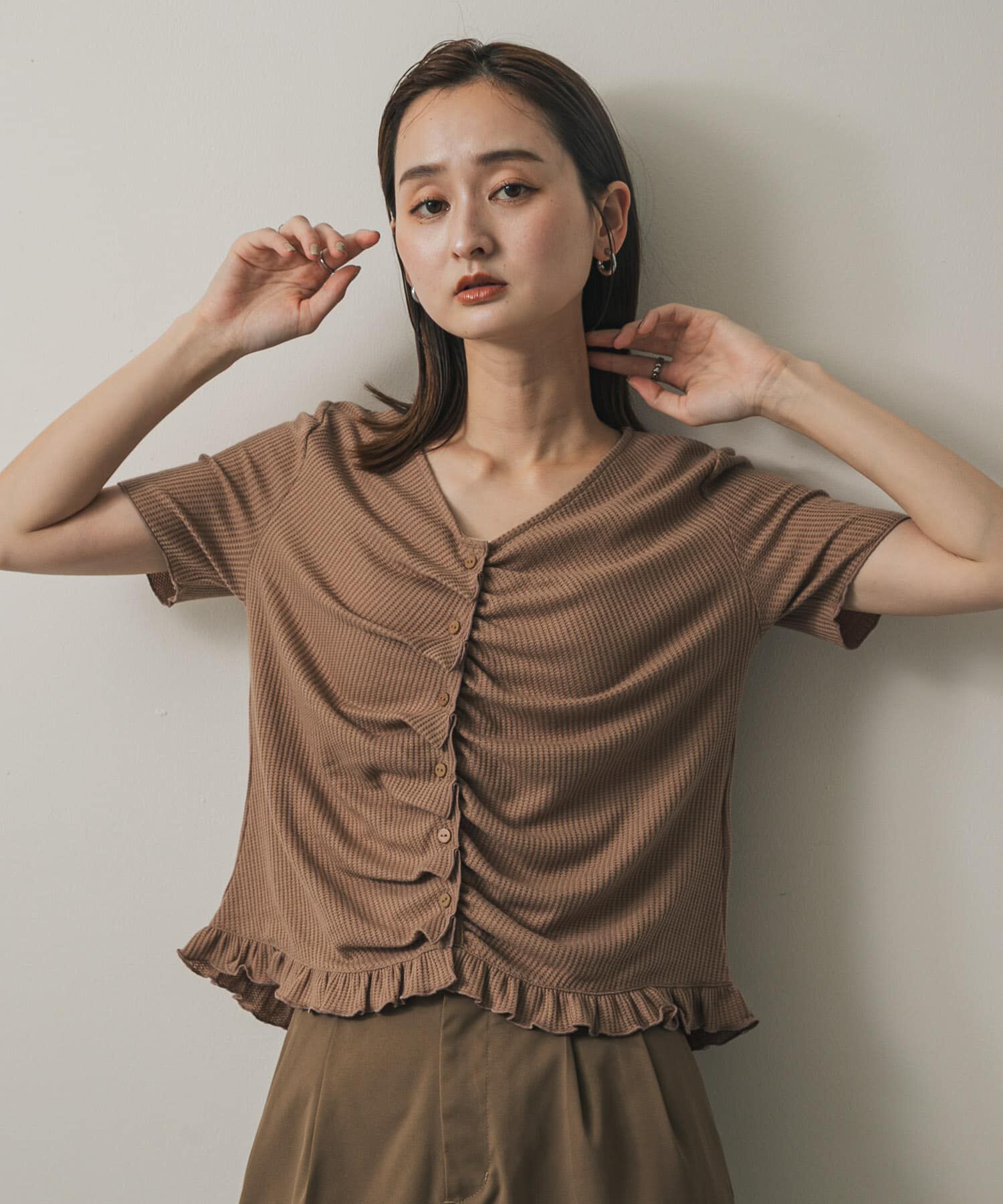 SENSE OF PLACE by URBAN RESEARCH「フロントタックフリルトップ」|Tシャツ・カットソー|