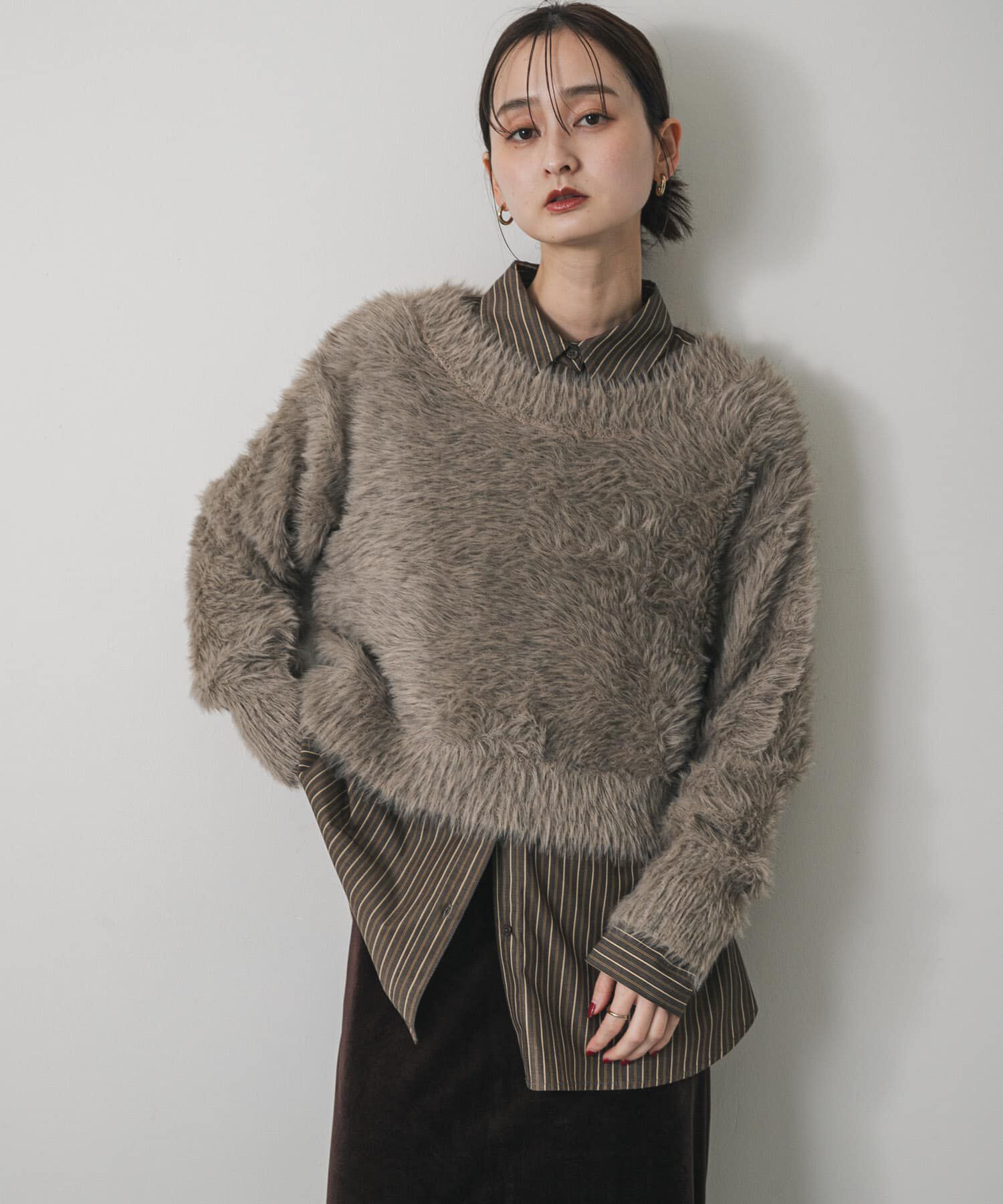 SENSE OF PLACE by URBAN RESEARCH「ミックスシャギーセーター」|ニット・セーター|ベージュ