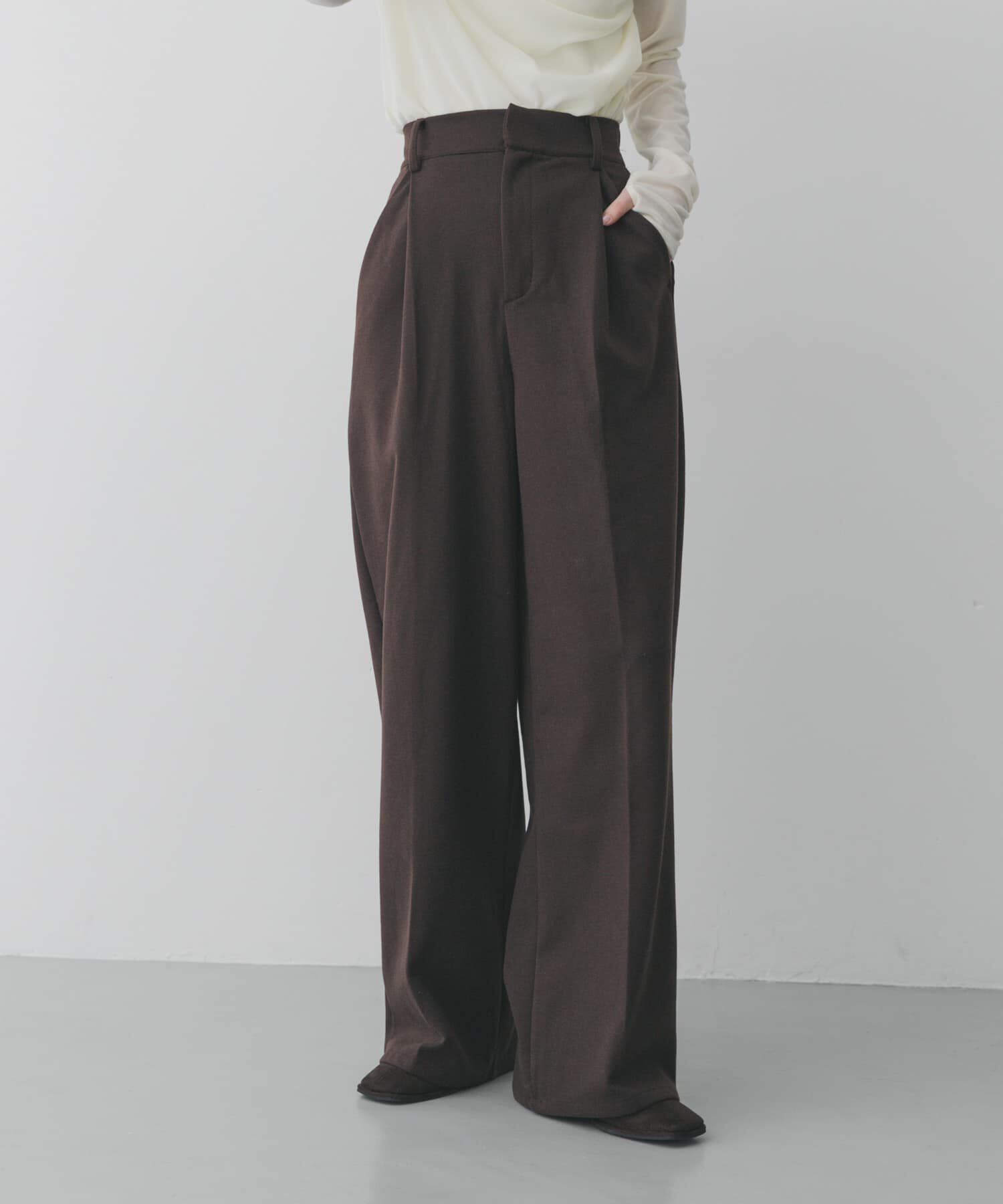 SENSE OF PLACE by URBAN RESEARCH「『BLACK, TALLサイズ/WEB限定』ジャージーストレートスラックス」|その他|