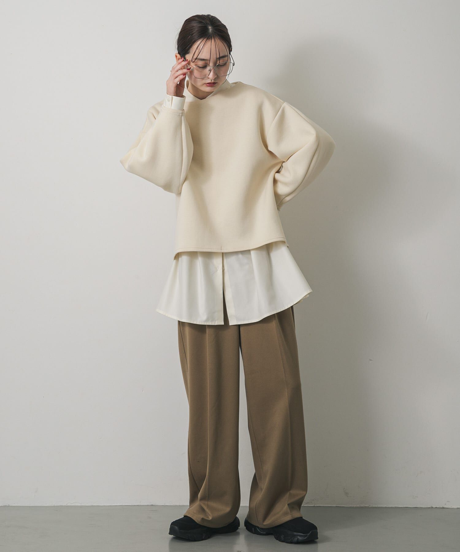 SENSE OF PLACE by URBAN RESEARCH「『BLACK, TALLサイズ/WEB限定』ジャージーストレートスラックス」|その他|