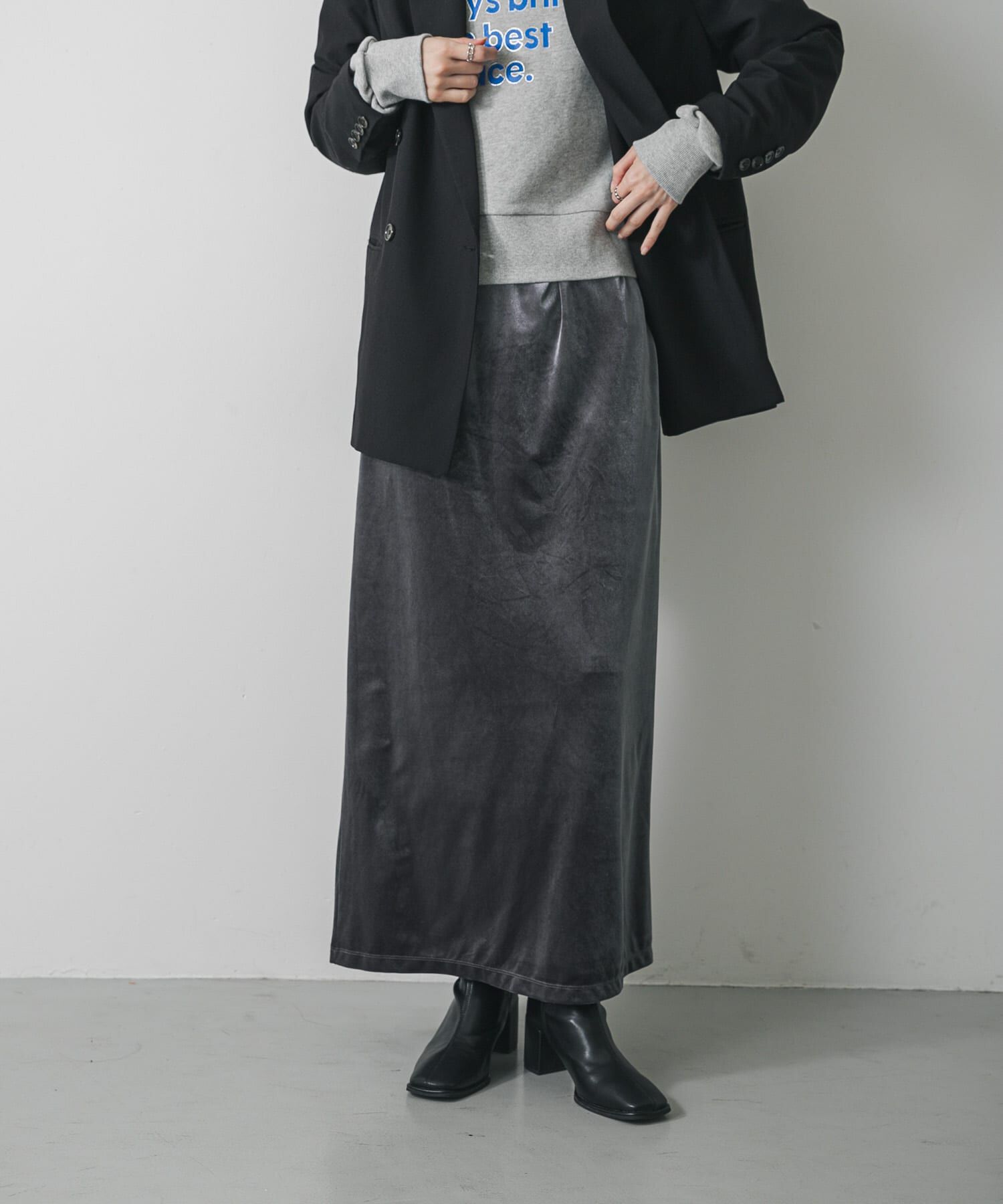 SENSE OF PLACE by URBAN RESEARCH「『TALLサイズ/WEB限定』ベロアナロースカート」|スカート|