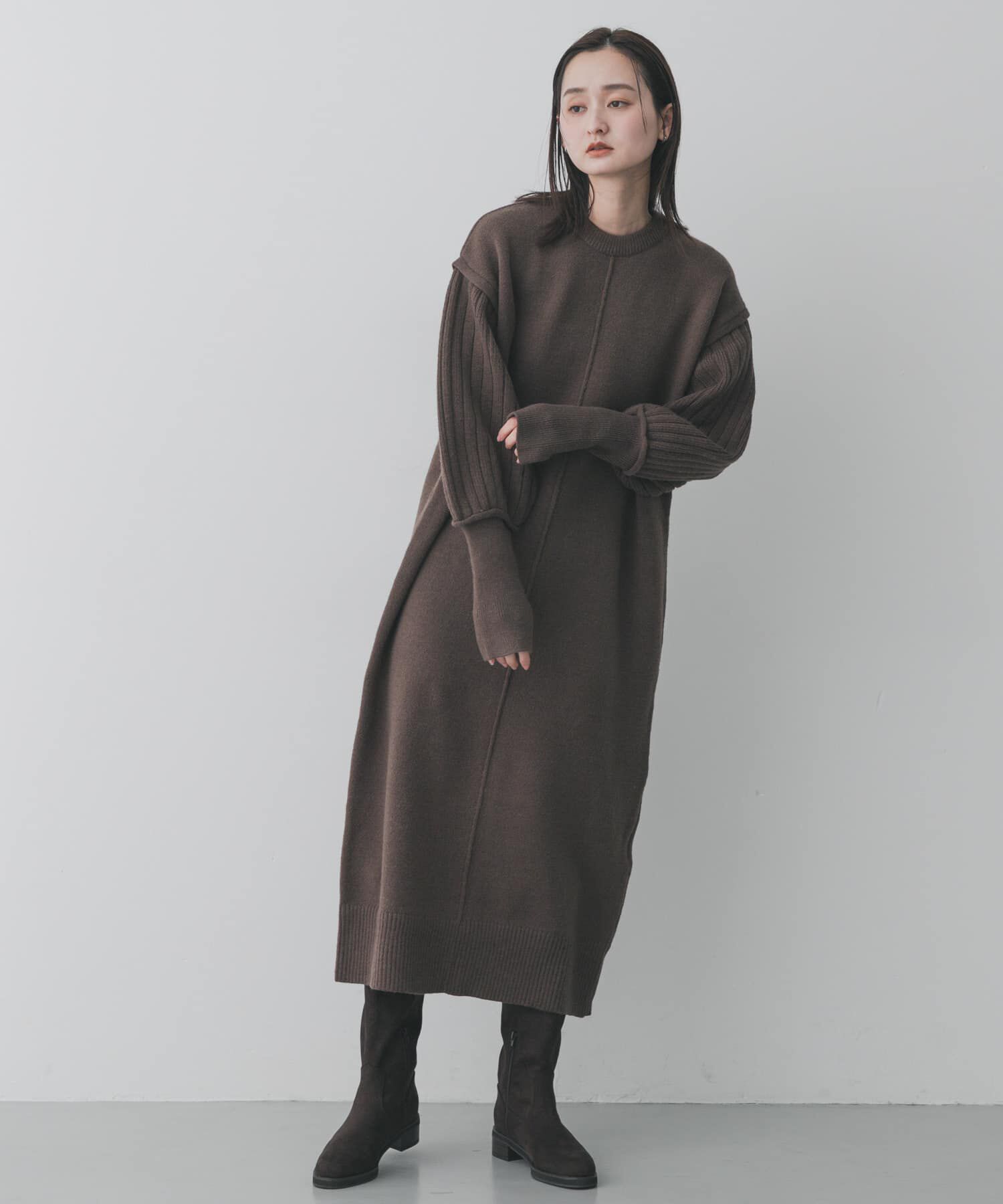 SENSE OF PLACE by URBAN RESEARCH「センターシームサムホールニットワンピース」|ワンピース|