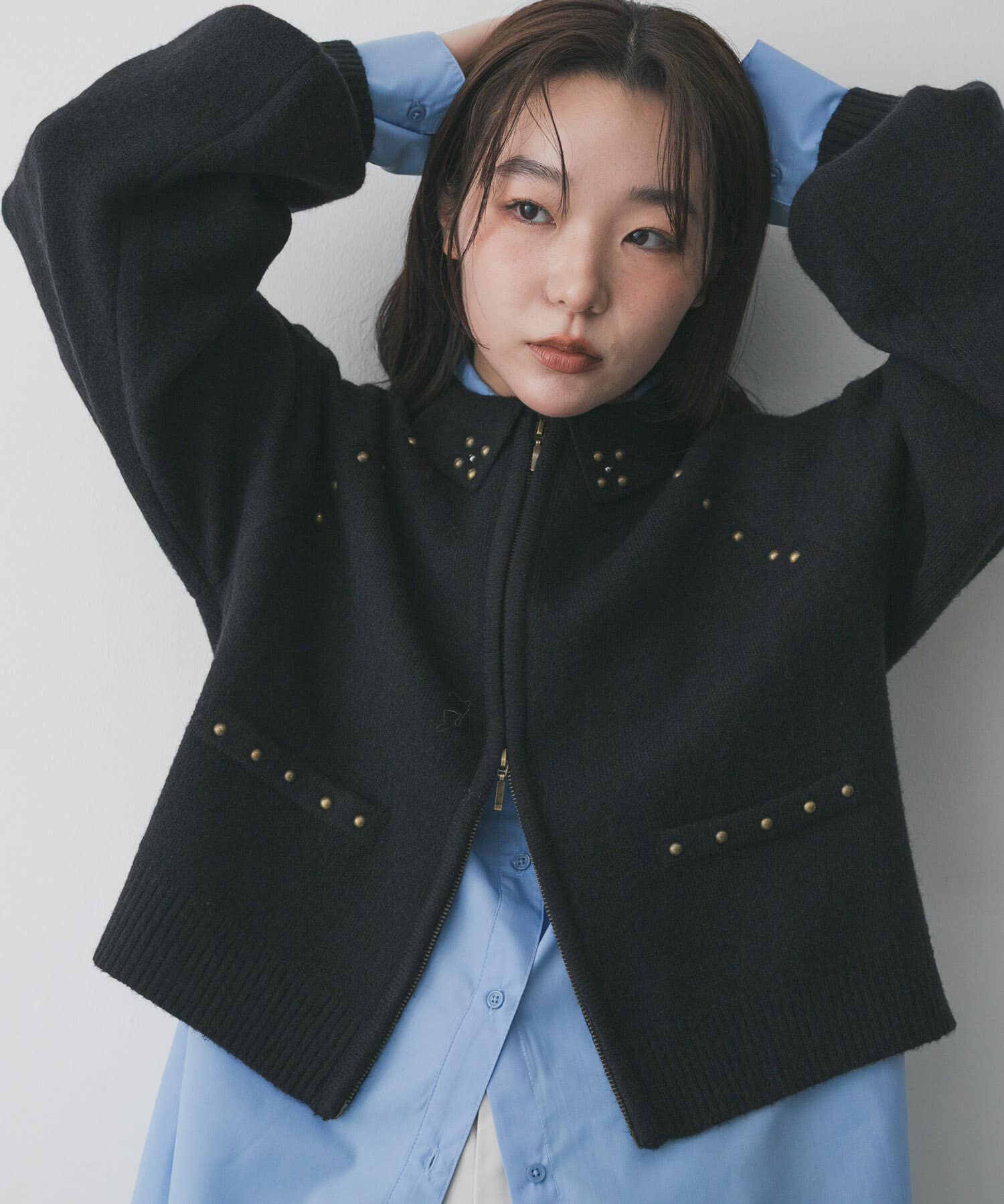 SENSE OF PLACE by URBAN RESEARCH「『洗濯可』スタッズデザインカーディガン」|カーディガン|