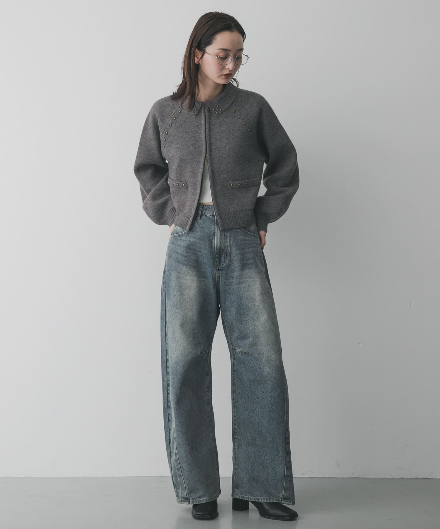 SENSE OF PLACE by URBAN RESEARCH「『洗濯可』スタッズデザインカーディガン」|カーディガン|