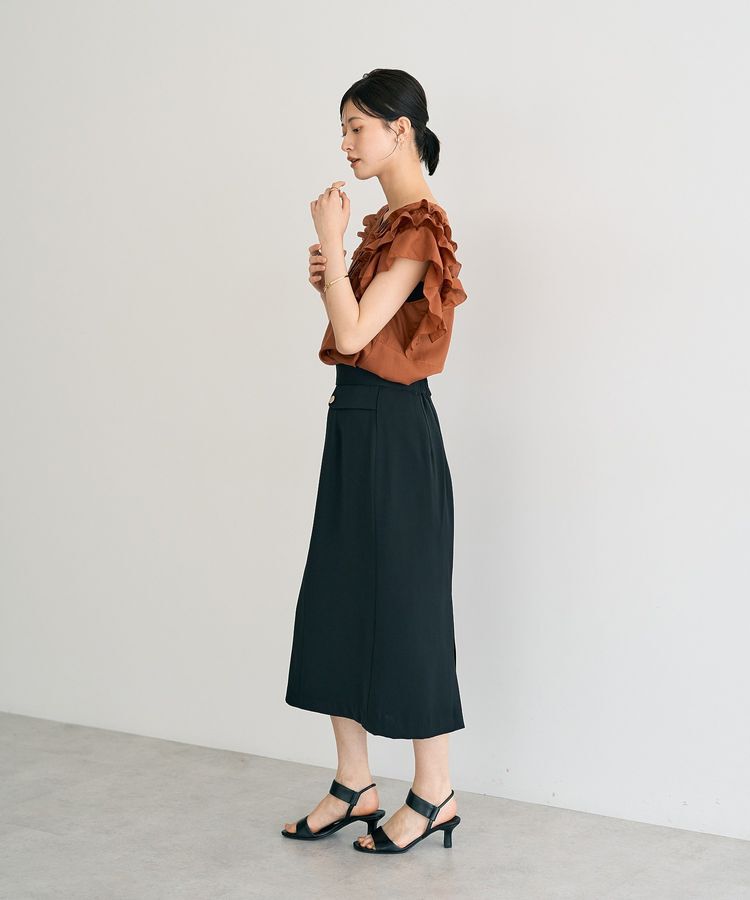 YECCA VECCA「ラッフルVネックブラウス」|シャツ・ブラウス|