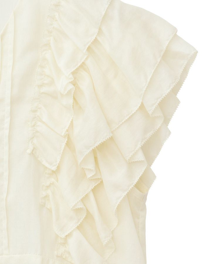 YECCA VECCA「ラッフルVネックブラウス」|シャツ・ブラウス|