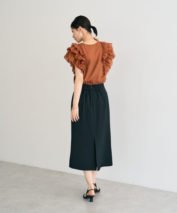 YECCA VECCA「ラッフルVネックブラウス」|シャツ・ブラウス|