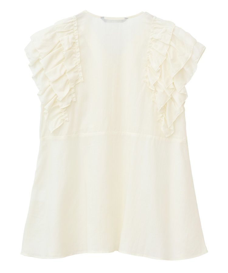 YECCA VECCA「ラッフルVネックブラウス」|シャツ・ブラウス|