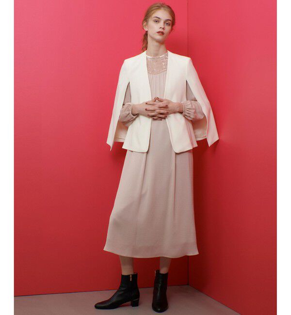 LOULOU WILLOUGHBY「【LOULOU WILLOUGHBY】◇リトルブラックケープジャケット」|ノーカラージャケット|