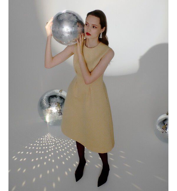 LOULOU WILLOUGHBY「【LOULOU WILLOUGHBY】スパークルジャガードノースリーブワンピース」|ワンピース|