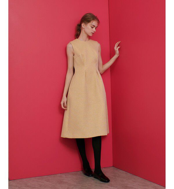 LOULOU WILLOUGHBY「【LOULOU WILLOUGHBY】スパークルジャガードノースリーブワンピース」|ワンピース|