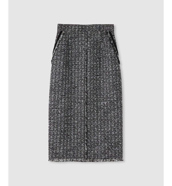 allureville「ニュアンスタイトツイードスカート」|スカート|ブラック系