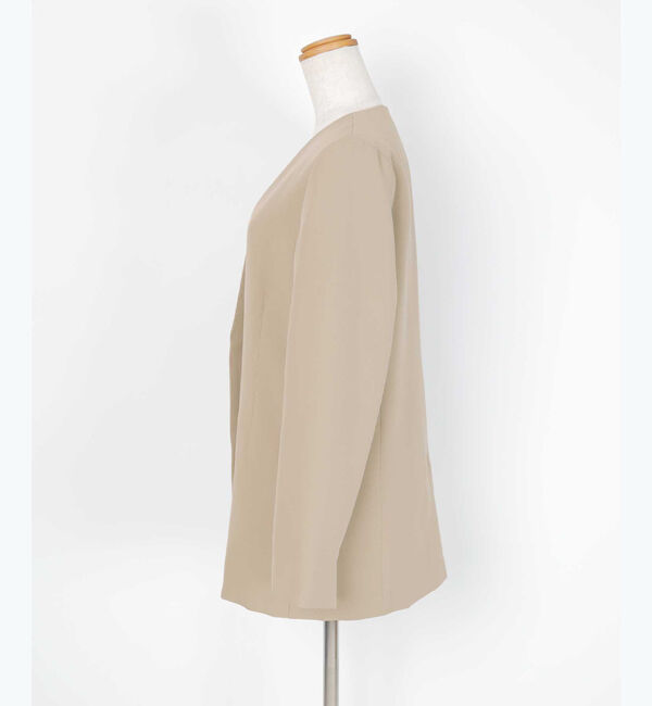 ur's「ベーシックノーカラーVネックジャケット」|ノーカラージャケット|