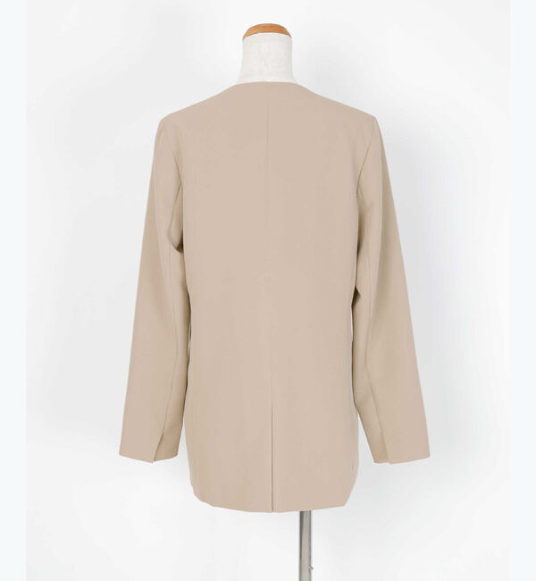 ur's「ベーシックノーカラーVネックジャケット」|ノーカラージャケット|