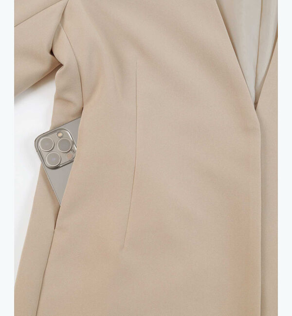 ur's「ベーシックノーカラーVネックジャケット」|ノーカラージャケット|