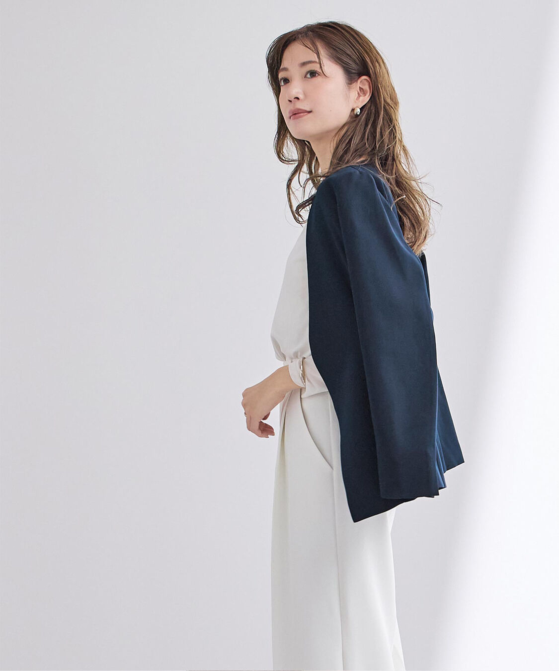 ur's「ベーシックカラーレスジャケット」|ノーカラージャケット|