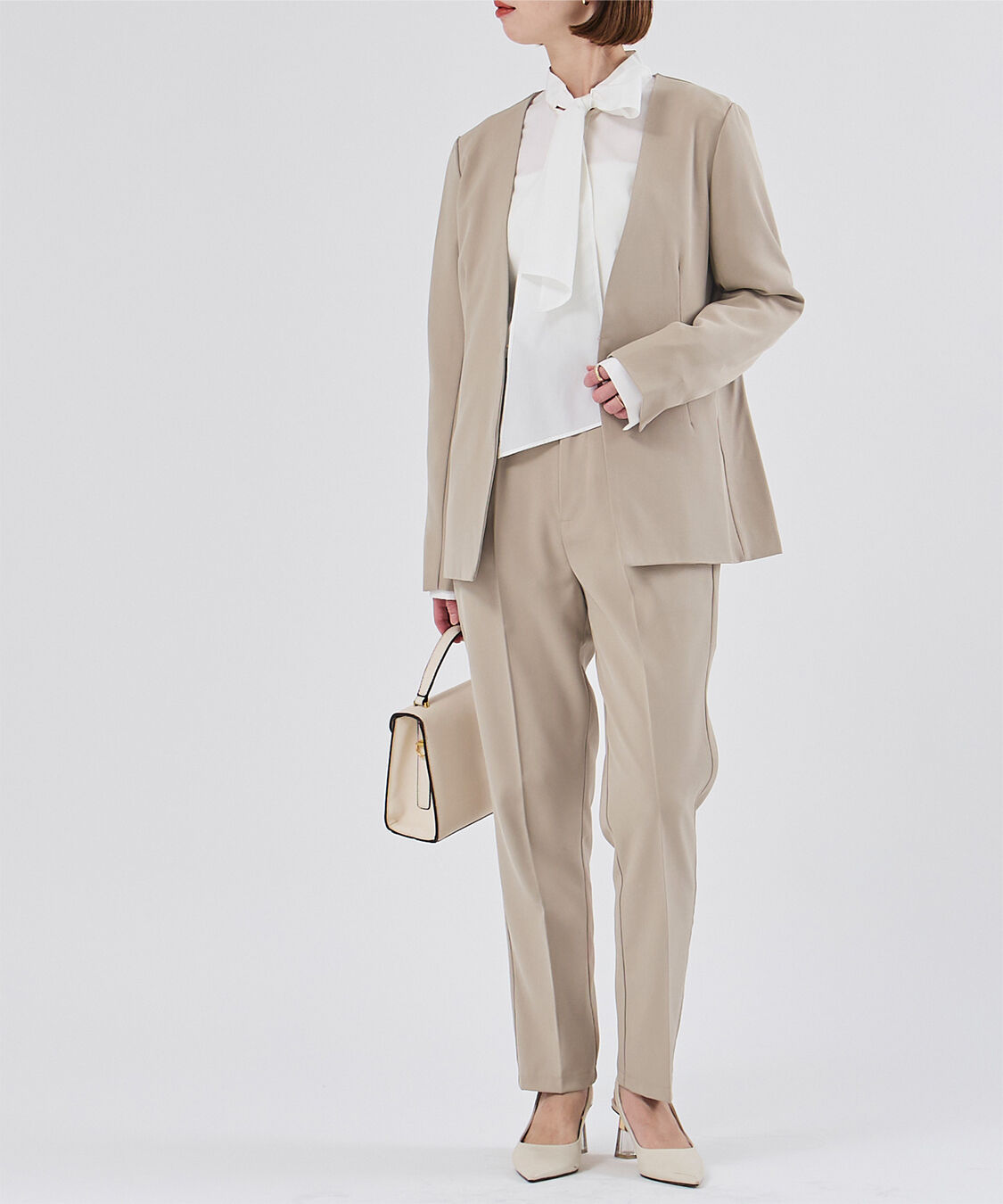 ur's「ベーシックカラーレスジャケット」|ノーカラージャケット|