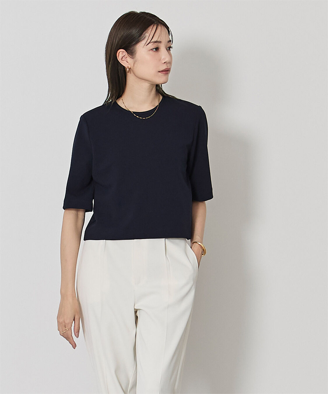 ur's「カットジョーゼットクルーネッククロップドプルオーバー」|Tシャツ・カットソー|