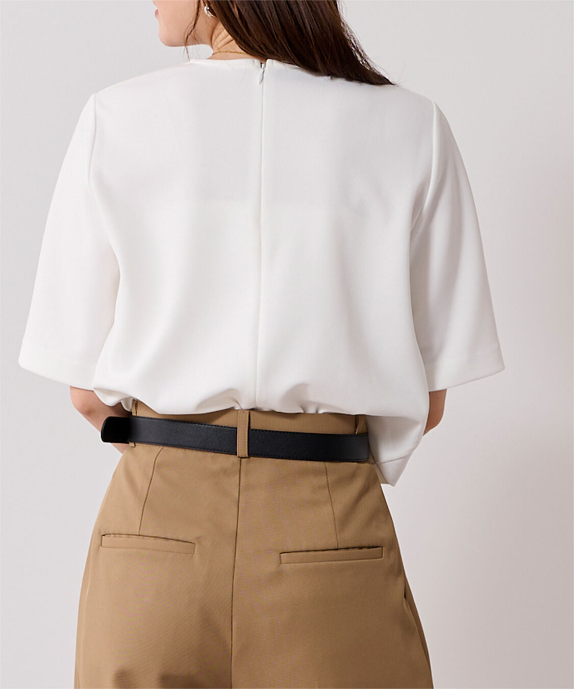 ur's「カットジョーゼットクルーネッククロップドプルオーバー」|Tシャツ・カットソー|