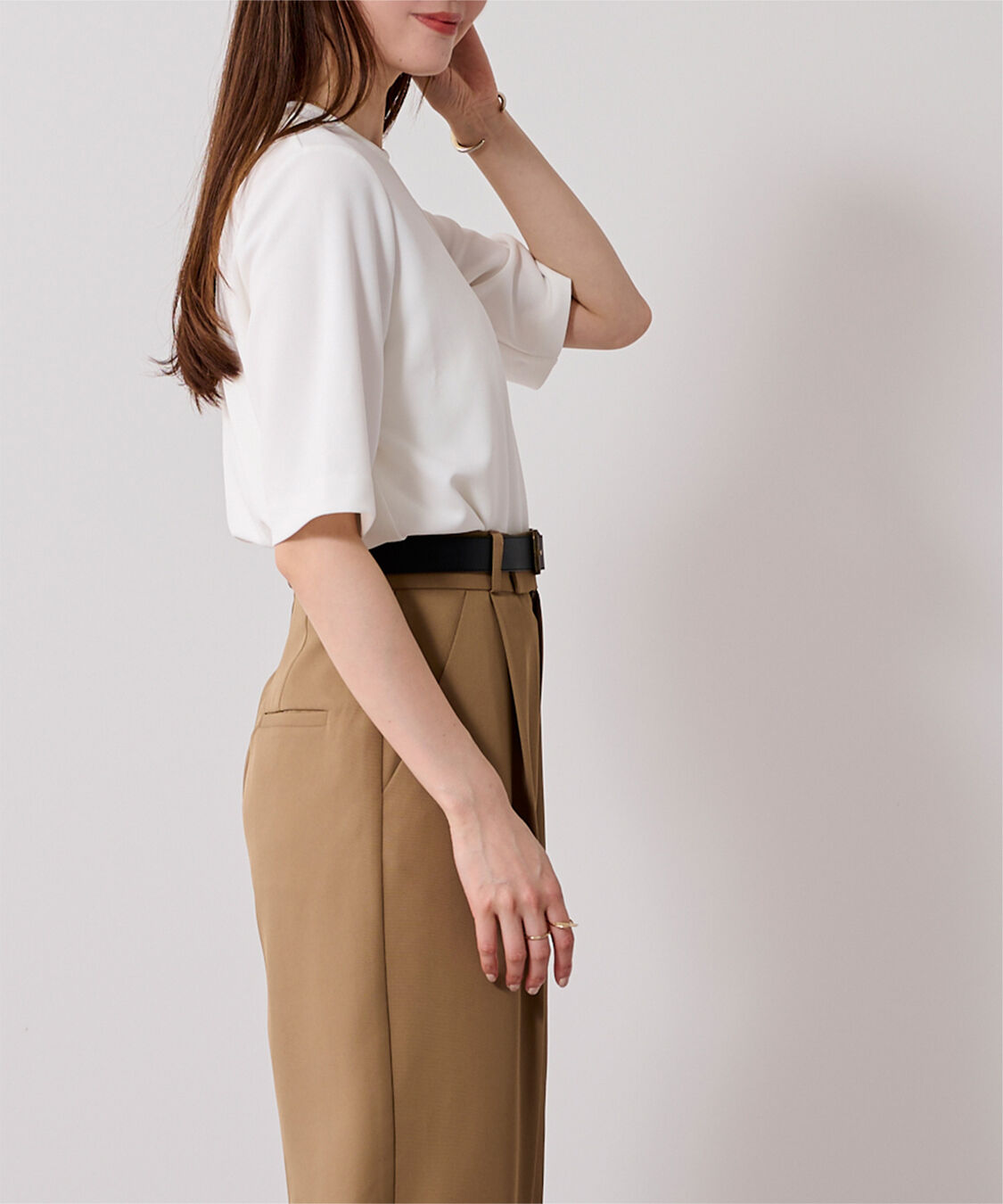 ur's「カットジョーゼットクルーネッククロップドプルオーバー」|Tシャツ・カットソー|