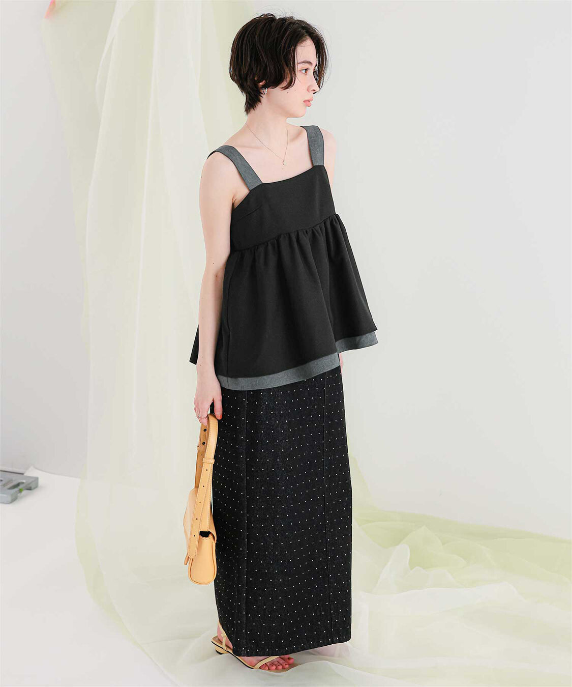 titivate「リネンライクペプラムトップス」|シャツ・ブラウス|