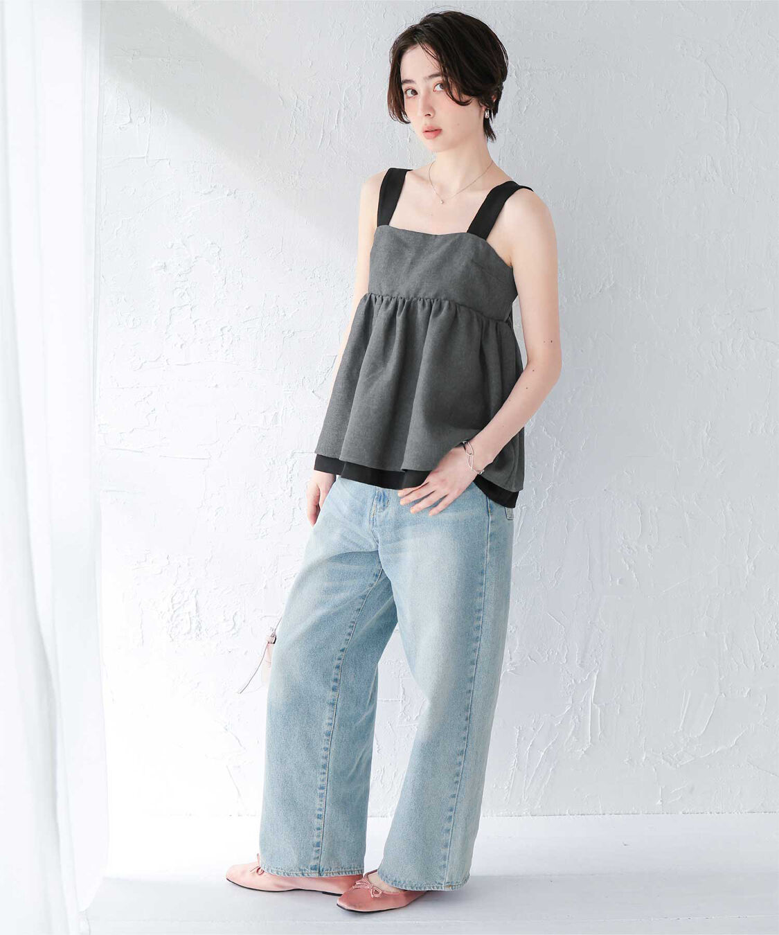 titivate「リネンライクペプラムトップス」|シャツ・ブラウス|