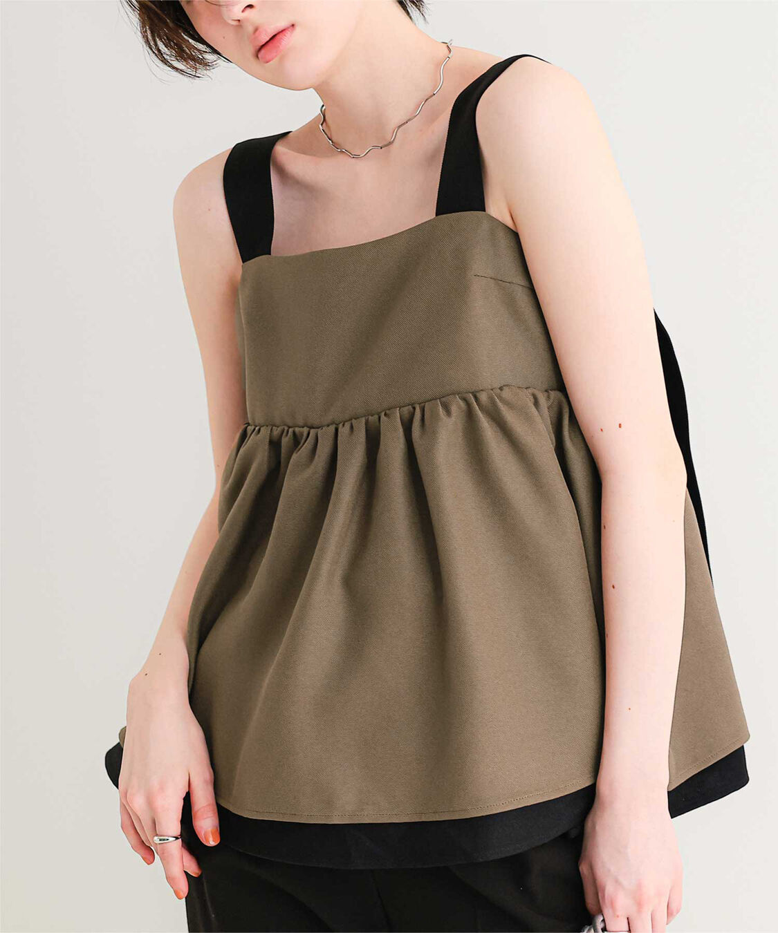 titivate「リネンライクペプラムトップス」|シャツ・ブラウス|ライトブラウン