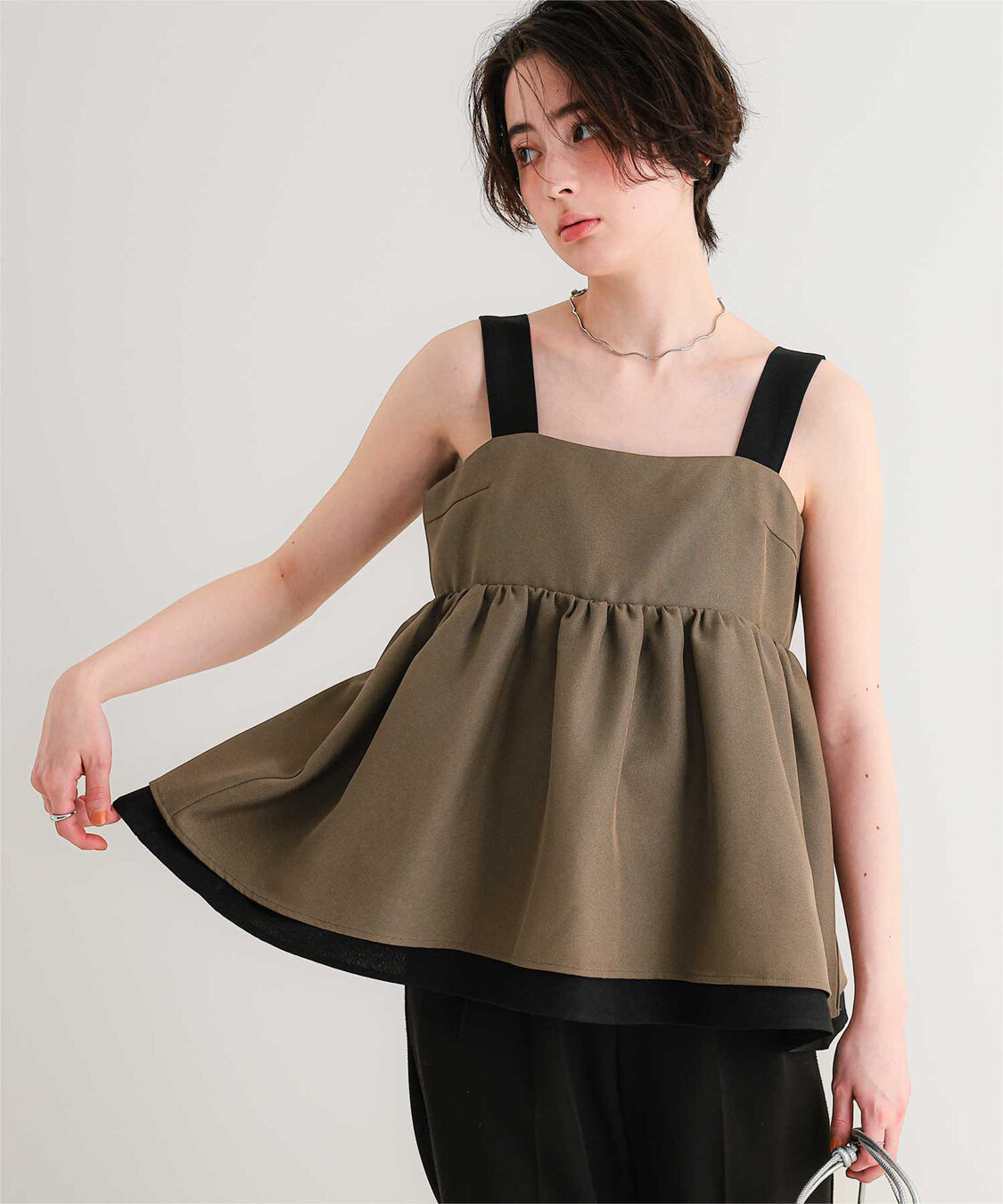 titivate「リネンライクペプラムトップス」|シャツ・ブラウス|