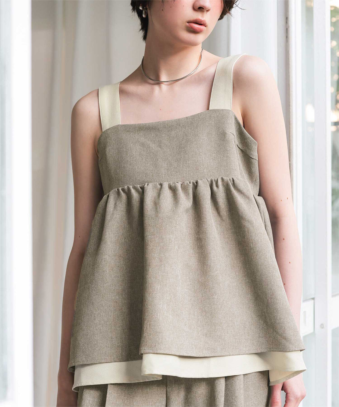 titivate「リネンライクペプラムトップス」|シャツ・ブラウス|