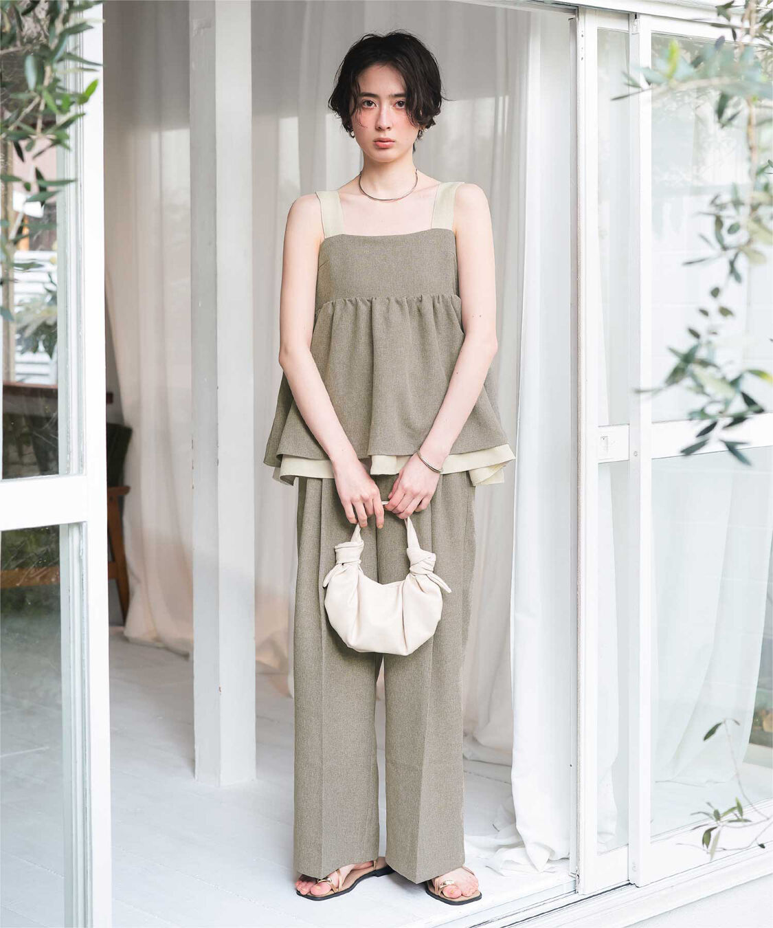 titivate「リネンライクペプラムトップス」|シャツ・ブラウス|