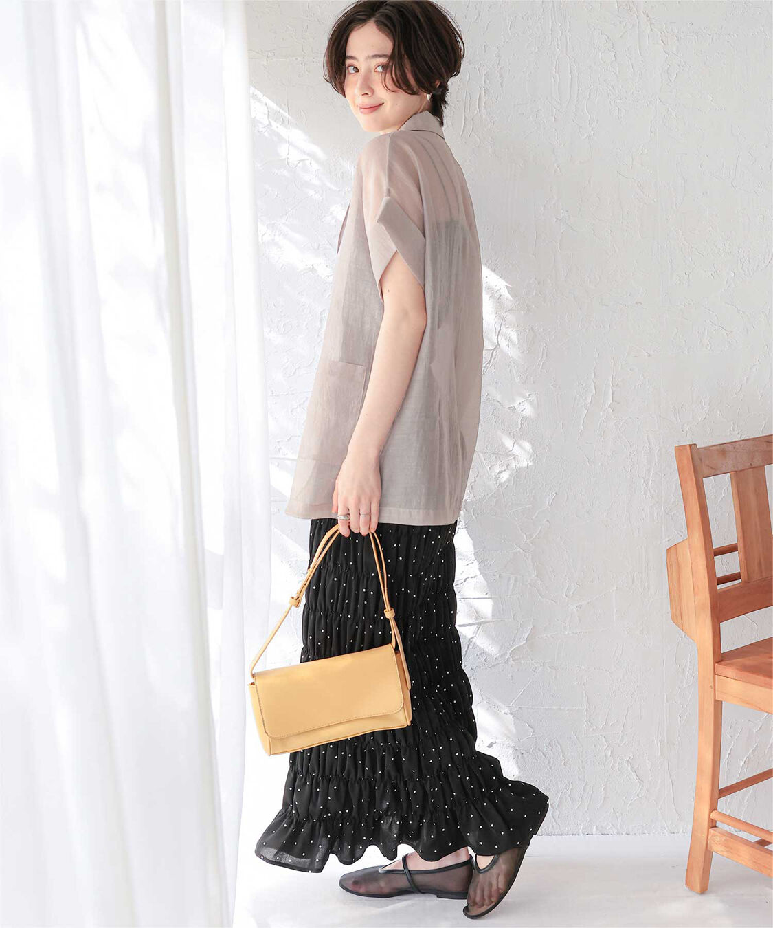 titivate「シアーハーフスリーブジャケット」|テーラードジャケット|