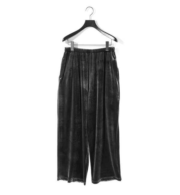 MIDIUMISOLID「MIDIUMISOLID for Ladies リラックスベロアパンツ」|チノ|ブラック