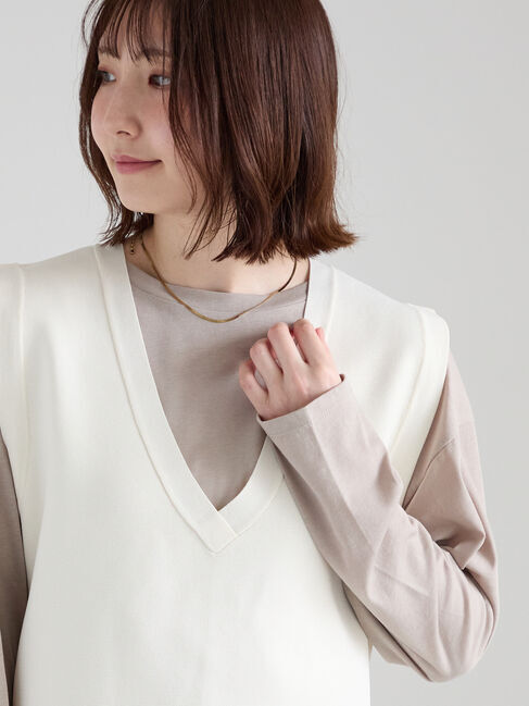 Te chichi「シルケット天竺クルーネックロンT《2026 spring catalog item》」|Tシャツ・カットソー|モカ