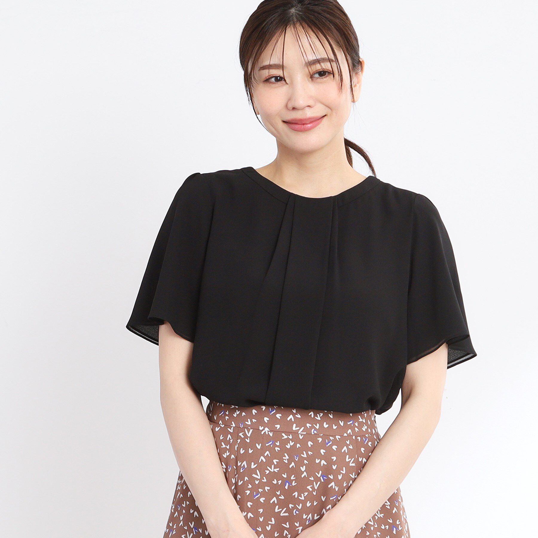 Reflect「【UVカット／接触冷感／マシンウォッシュ可能】タックデザインブラウス」|シャツ・ブラウス|