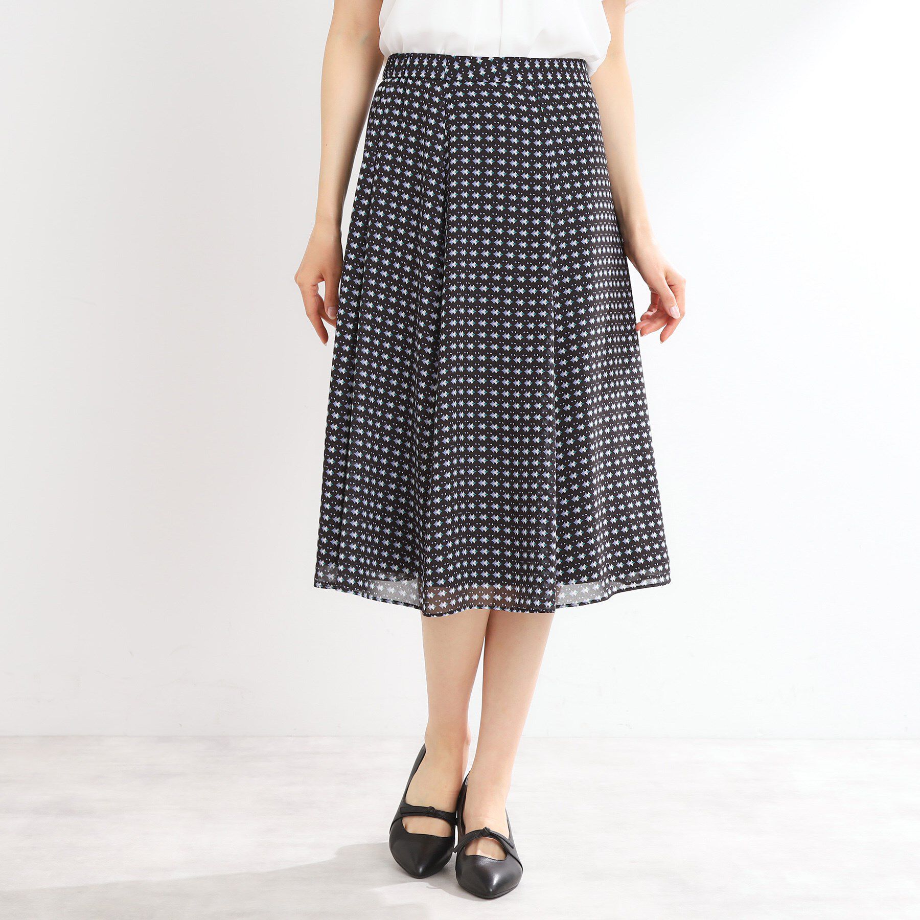 Reflect「【マシンウォッシュ可／セットアップ可】フリュイドプリントスカート」|スカート|