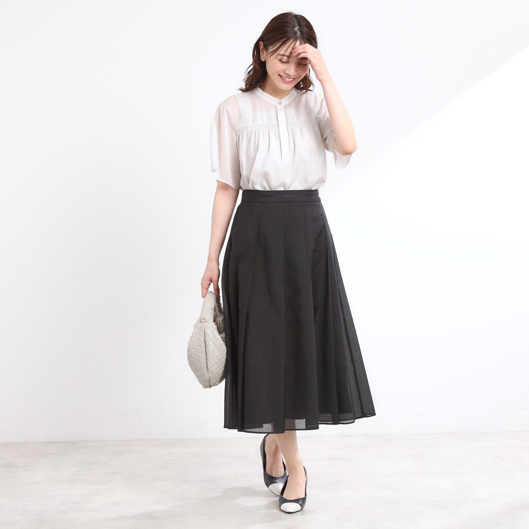 Reflect「【選べる5色◎／マシンウォッシュ可】シャーリングデザインブラウス」|シャツ・ブラウス|