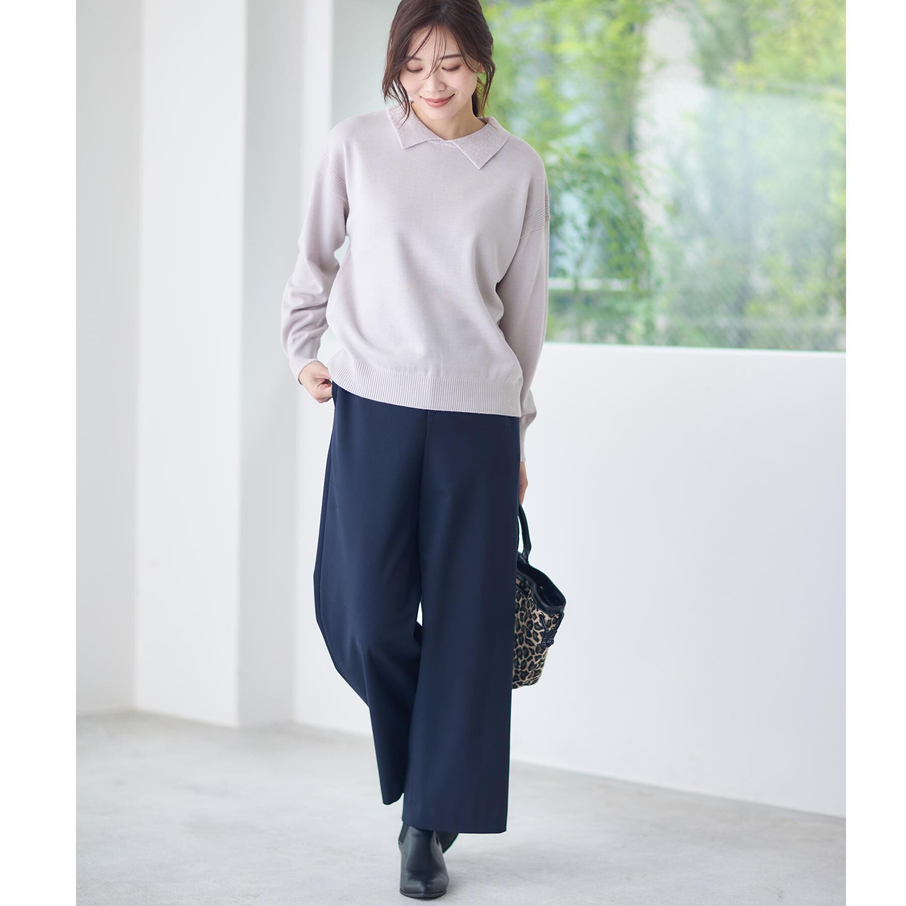 Reflect「【着映え◎】衿つきニットトップス」|ニット・セーター|